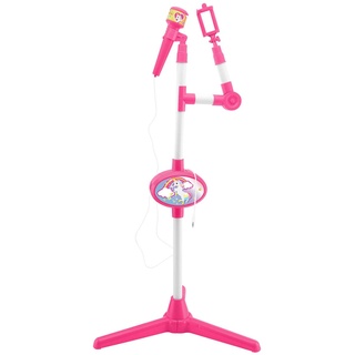Lexibook Unicornio Leuchtfuß und integriertem, speziell Karaoke (S150UNI) Einhorn-Mikrofon mit Lautsprecher und beleuchtetem Standfuß, Hilfsbuchse zum Anschließen von Musik, Pink/Weiß