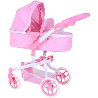 Knorrtoys Puppenwagen Boonk - Princess white rose, rosa