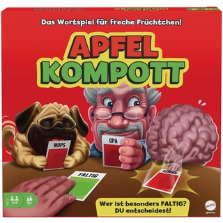 Mattel Games GTJ54 - Apfelkompott Kartenspiel, verrücktes Partyspiel ab 12 Jahren, 4-10 Spieler