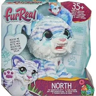 Hasbro E95875L0 furReal North, das Säbelzahnkätzchen interaktives Spielzeugtier, 35+ Geräusch- und Bewegungskombinatio - Beige