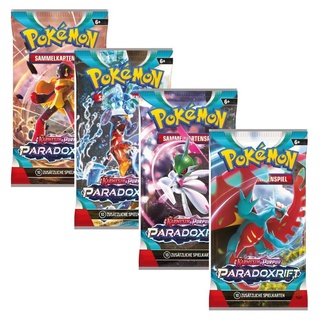 Pokémon Sammelkartenspiel – 4 x Boosterpackung (deutsch) - Karmesin & Purpur Paradoxrift