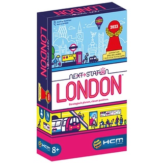 HCM Kinzel - Next Station London | nominiertes Spiel des Jahres 2023 | Flip & Write Spiel - Plane die optimale Metrolinien Londons mit Geschick und Strategie | deutsch | 55198