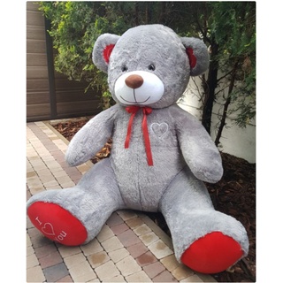 Großer Teddybär - Ich liebe dich - Weich - Grau