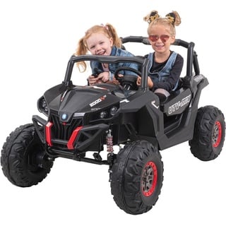 Actionbikes Motors Kinder Elektroauto UTV Buggy MX | 2.4 Ghz Fernbedienung - 2 x 12 Volt 7AH Batterie - 4 Motoren 12V 35Watt - Elektro Auto für Kinder ab 3 Jahre (Schwarz)