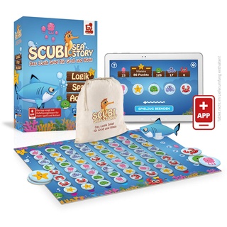 Rudy Games Scubi Sea Story – Interaktives Lernspiel mit App – Spannendes Logikspiel mit zahlreichen Spielvarianten für Kinder, die ganze Familie und Freunde – Ab 6 Jahren – Für 2-5 Spieler