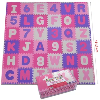 Pink Papaya Puzzlematte mit Zahlen und Buchstaben Kids Zone - Pink