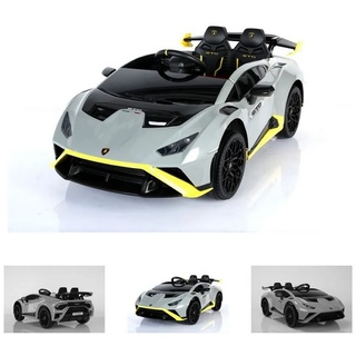 ES-Toys Elektro-Kinderauto Kinderauto Lamborghini Huracan, Belastbarkeit 40 kg, STO EVA-Reifen Bluetooth MP3 USB grau