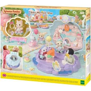 Sylvanian Families - 5760 Baby Meerjungfrauen Boutique, Tierfigur, Mitnehmkoffer, Auklappbare Spielbox mit Griff, Spielzeug für Kinder ab 3 Jahren