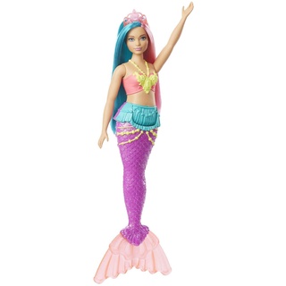 Barbie GJK11 - Dreamtopia Meerjungfrau-Puppe, ca. 30 cm groß, türkis- und pinkfarbenes Haar, mit Diadem, Spielzeug Geschenk für Kinder von 3 bis 7 Jahren