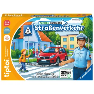 Ravensburger tiptoi Spiel 00173 - Sicher durch den Straßenverkehr - Lernspiel ab 5 Jahren lehrreiches Verkehrsspiel für Jungen und Mädchen für 1-4 Spi