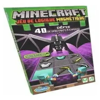 Ravensburger - Magnetische Logikspiele – Thinkfun – Minecraft – 40 Herausforderungen – 1 Spieler ab 8 Jahren – Reiseversion – 76419 – französische Version