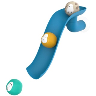 Matchstick Monkey Badespielzeug Rutsche / Kugelbahn mit 3 Kugeln - Affe - Blau