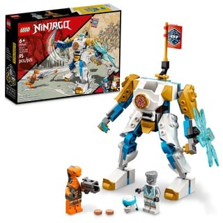 LEGO NINJAGO Zane’s Power Up Mech EVO 71761 Playset Featuring Ninja Battle Toys, NINJAGO Zane and a Snake Figure; Creative Building Kit for Ninja Fans Aged 6+ (95 Pieces)