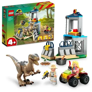 LEGO 76957 Jurassic Park Flucht des Velociraptors, Dinosaurierspielzeug und Buggy-Auto zum Sammeln für Kinder ab 5 Jahren