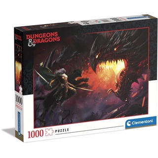 Clementoni 39735 Dungeons&Dragons, Puzzle 1000 Teile Für Erwachsene Und Kinder 10 Jahren, Geschicklichkeitsspiel Für Die Ganze Familie