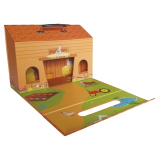 Bieco Spielweltkoffer Motiv-Koffer Bauernhof, ca. 32x23x10,5cm | Kids Globe | Bauernhof Kleinkind | Spielzeug Farm | Bauernhof Spielzeug | Tiere Spielzeug | Traktor Garage | Spielkoffer Kinder