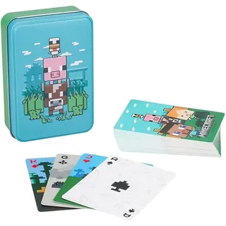 Paladone Minecraft Offiziell lizenzierte Tierspielkarten Dose, Standard Kartenspiel Deck für Jungen und Mädchen, Gamer Geschenkset und Merchandise