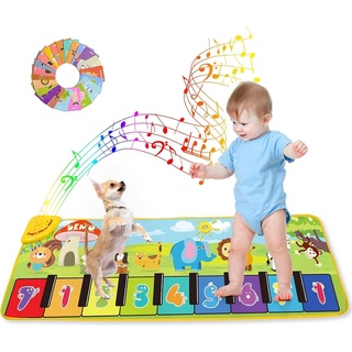 Diyarts Spielmatte (Elektronische Klaviermatte, Tanzmatte für Kinder), mit 25 Geräuschen und 13 Karten – Spielspaß und Lernen in Einem 130 cm