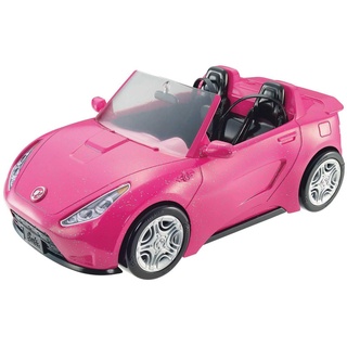 Barbie-Puppe und Auto, Barbie-Auto in glänzendem Pink, Cabrio-Auto mit schwarzem Innenraum, Sicherheitsgurte, ohne Barbie-Puppe, Geschenk für Kinder, Spielzeug ab 3 Jahre,DVX59
