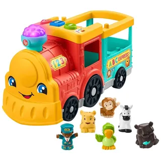 Fisher-Price HHH23 - Little People Großer ABC Tierfreunde Zug – deutsche Version, Musikspielzeug zum Anschieben mit Smart-Stages-Lerninhalten, Babyspielzeug ab 1 Jahr