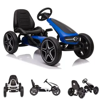 Moni Go-Kart Kinder Gokart Mercedes-Benz, EVA-Kunststoffreifen, Bremse, Musik, Pedale blau