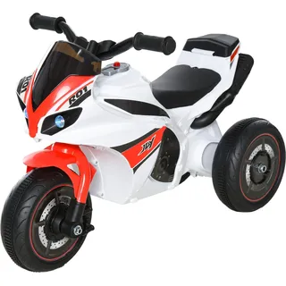 HOMCOM Kinder-Motorrad Rutscherfahrzeug mit Musik für 18-36 Monate, Weiß, 74x39x48 cm, stabil & sicher für Kleinkinder   Aosom.de