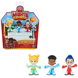 Mighty Express Kinderfiguren 3er Set - mit Gleisstück und Schranke, zur Ergänzung von Spielsets, ab 3 Jahren