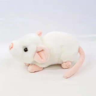 Plüschtier Ratte 21 cm stehend weiß