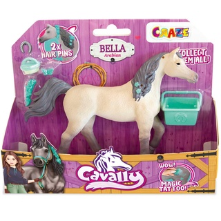 Cavally Box Set Bella - Pferde Spielzeug zum Sammeln , realistische Pferdefigur mit Zubehör & Spezialeffekten , Araber-Pferd Spielzeug Mädchen