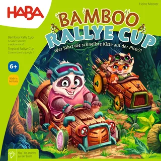 Haba Bamboo Rallye Cup - Action Würfel-Brettspiel für Kinder ab 6 Jahren - Mit witziger Hupe aus Holz - Turbulente Interaktionen mit Ärgerfaktor - 2010883001