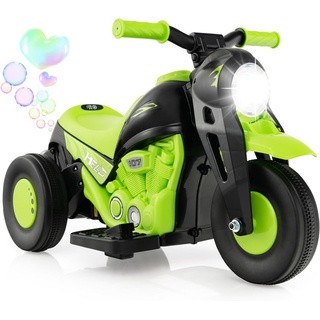 COSTWAY Kinder Motorrad, mit Seifenblasenmaschine, 6V Elektro Motorrad mit Musik und LED Scheinwerfer, Dreirad Kindermotorrad 2,5-3 km/h, für Kind...