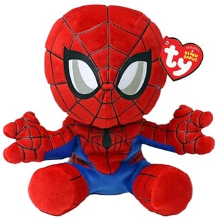 TY Spiderman Marvel Avengers Beanie Babies Regular, Lizenziertes Beanie Baby Weichplüsch Spielzeug, Sammlerstück Kuscheliger Plüschteddy