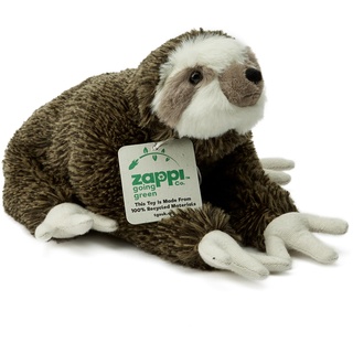 Zappi Co 100% Recyceltes Plüsch Faultier Spielzeug (24.5cm Länge) Weiches Kuscheliges Umweltfreundliches Stofftier Sammlung Für Neugeborenes Erstes Kind