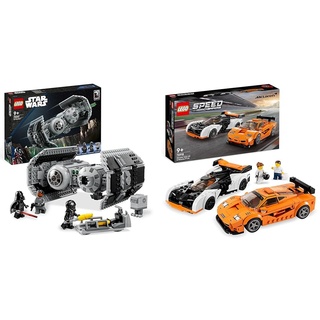 LEGO Star Wars TIE Bomber Modellbausatz mit Darth Vader Minifigur & 76918 Speed Champions McLaren Solus GT & McLaren F1 LM