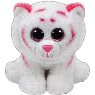 Tabor 42186 - Tabor - Tiger mit Glitzeraugen, Beanie Classic, 15 cm, rosa/weiß