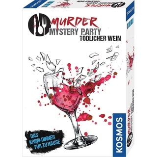 KOSMOS ‎695125 Murder Mystery Party - Tödlicher Wein, Das Krimi-Dinner für zu Hause, Komplett-Set für genau 6-8 Personen ab 16 Jahren, Partyspiel