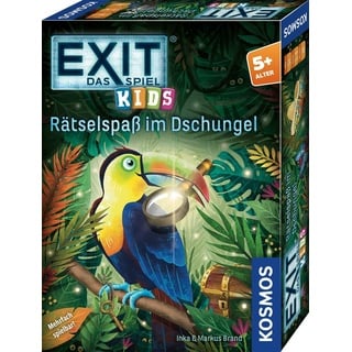KOSMOS 683375 EXIT® - Das Spiel Kids - Rätselspaß im Dschungel, Rätselspiel ab 5 Jahre für 1-4 Kinder, mehrfach spielbar, Escape Room Spiel, EXIT Game, Kinderspiel