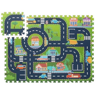relaxdays Spielmatte Puzzlematte Straße grau|grün|rot