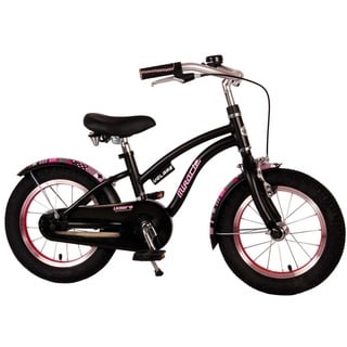 Volare Kinderfahrrad Kinderfahrrad Miracle Cruiser Mädchen 14 Zoll Kinderrad Mattschwarz