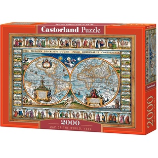 Castorland CSC200733 Map of The World,1639, 2000 Teile Puzzle, bunt