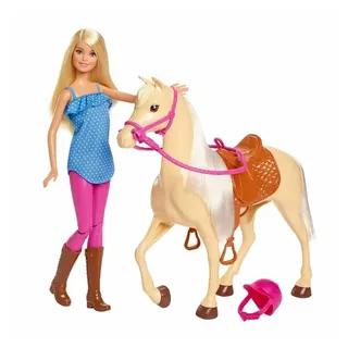 Mattel GmbH Puppen Accessoires-Set BarbieTM Barbie Pferd & Puppe