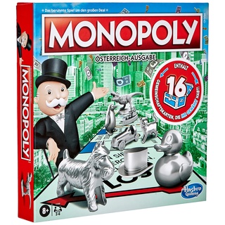Monopoly, klassisches Brettspiel für die ganze Familie für 2 bis 6 Spieler, für Kinder ab 8 Jahren - österreichische Version