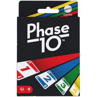 Mattel Games Phase 10 Kartenspiel für die Familie, Deutsche Version, von den UNO-Machern, Rommé-ähnlich, Perfekt als Kinderspiel, Reisespiel oder Spiel für Erwachsene, für 2-6 Spieler, FPW38