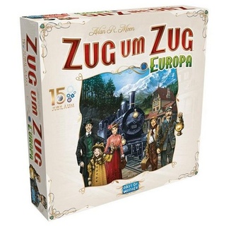 Days of Wonder Spiel, Familienspiel DOWD0022 - Zug um Zug: Europa - 15. Jubiläum, ab 8..., Strategiespiel bunt