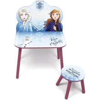 familie24 Frozen - Die Eiskönigin Holz mit Spiegel Schminktisch Frisiertisch Kosmetiktisch Stuhl Sitzgruppe Schreibtisch Hobbytisch Kinderzimmer