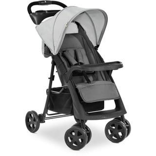 hauck Buggy Shopper Neo II mit 2 Getränkehalter und Snack-Tablett, Einhändig Klein Faltbar, ab Geburt bis 22 kg mit Liegefunktion, Tasche im Verdeck, XL Korb bis 3 kg (Grey)