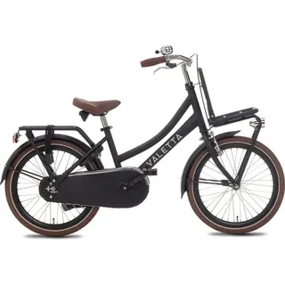 Valetta Cargo Kinderfahrrad Hollandrad 20 Zoll Mädchen Matt Schwarz - Schwarz