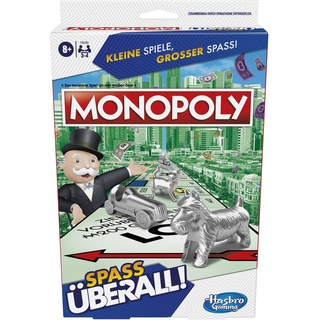 Monopoly Kompakt, portables Spiel für 2–4 Spieler, Reisespiel für Kinder, Spaß überall
