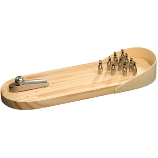 Philos 3238 - Mini Bowling Tisch Bowling Tischspiel Holz/Metall ca.30x10x4cm