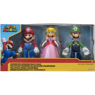Jakks Pacific Super Mario Mushroom Kingdom Pack Mario Luigi Princess 11 cm Figures, Mehrfarbig, 64511